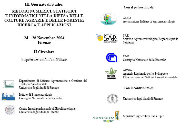 Metodi numerici, statistici e informatici nella difesa delle colture agrarie e delle foreste