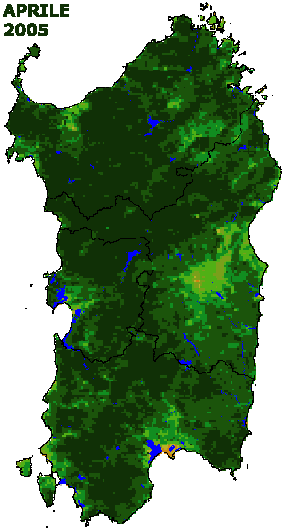 Indice di vegetazione (NDVI) - Aprile 2005