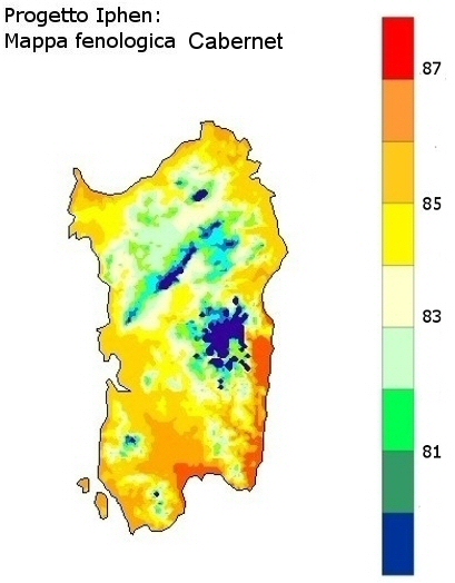 Figura 14 - Mappa fenologica della cv Cabernet. Figura 14 - Mappa fenologica della cv Cabernet.