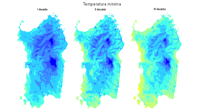Figura 4 - Valori medi decadali delle temperature minime registrate nel mese di marzo 2012. Figura 4 - Valori medi decadali delle temperature minime registrate nel mese di marzo 2012.